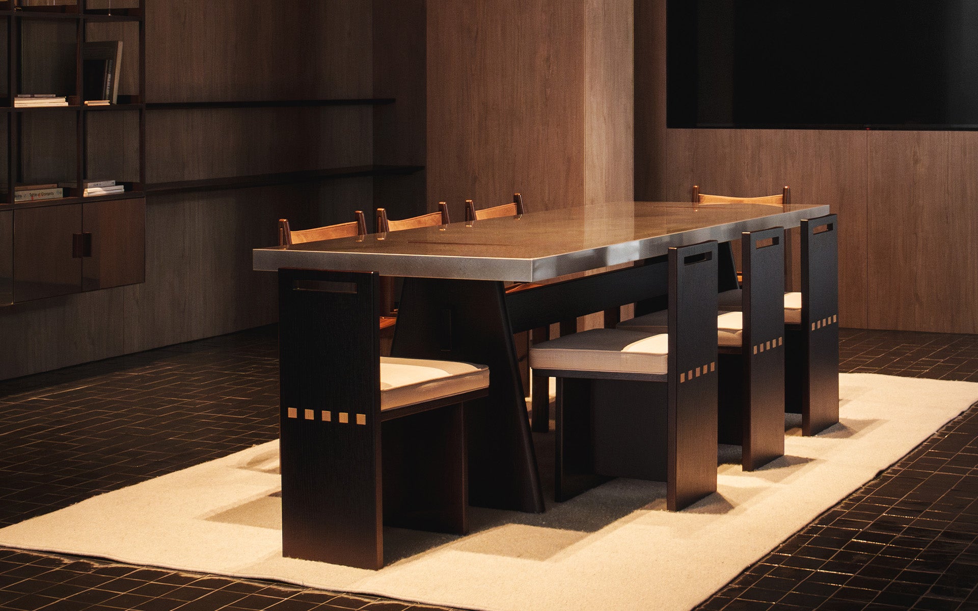 Steel Top Dining Table