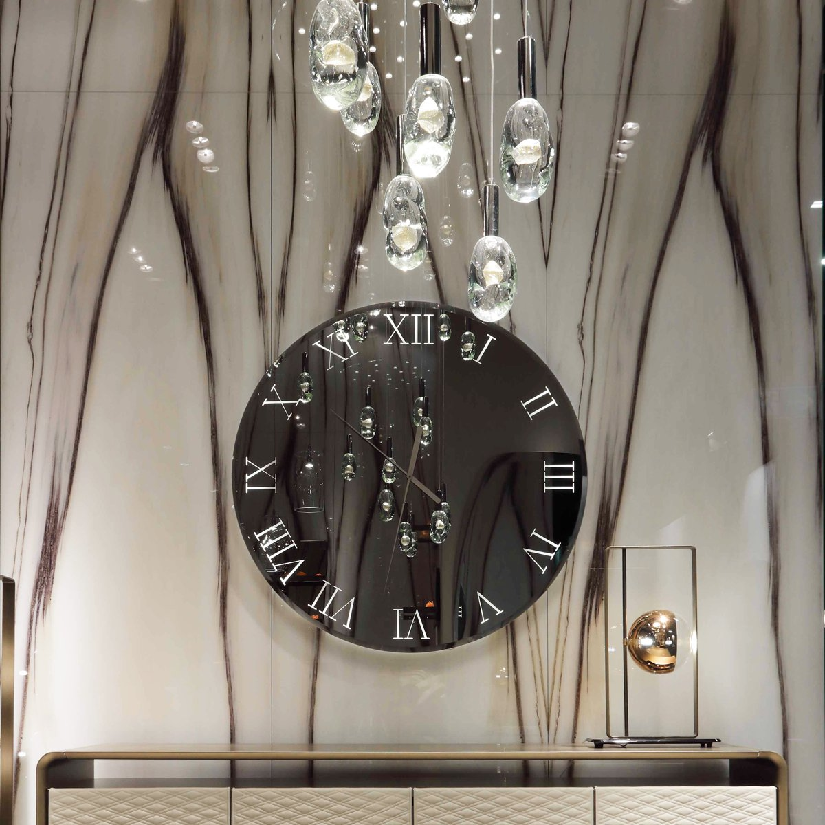 Titanium Mirror/Clock